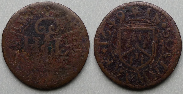 Borough High Street, H L AT THE GOLDEN KEY 1649 farthing N4861